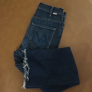 MOTHER Ankle & Cropped Jeans in Dark Blue